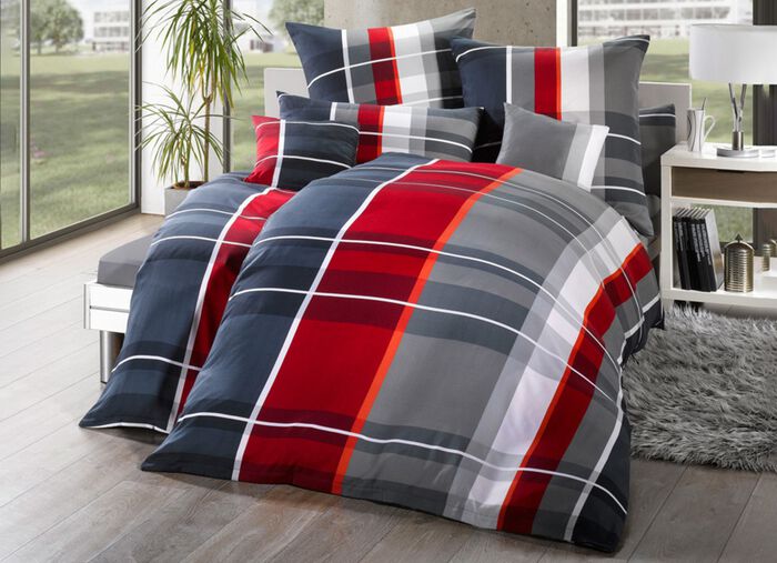 Moderne beddengoedset gemaakt van microvezel ROOD