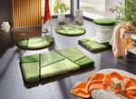 Kleurrijke badkamerset met antislip achterkant GROEN