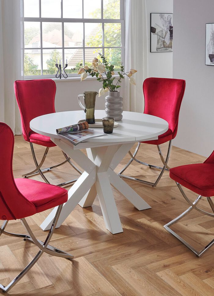 Ronde eettafel met uitschuifbaar blad 