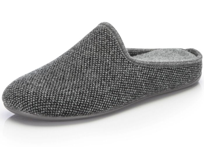 Pantoffels van textiel met een subtiel patroon GRIJS