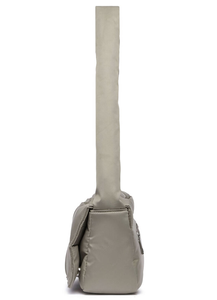 Collezione Alessandro tas gemaakt van delicaat glanzend textielmateriaal TAUPE