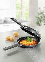 Dubbele pan met antiaanbaklaag - perfect voor hash browns, pannenkoeken en omeletten 