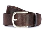 Klassieke heren leren riem, 4 cm breed DONKERBRUIN