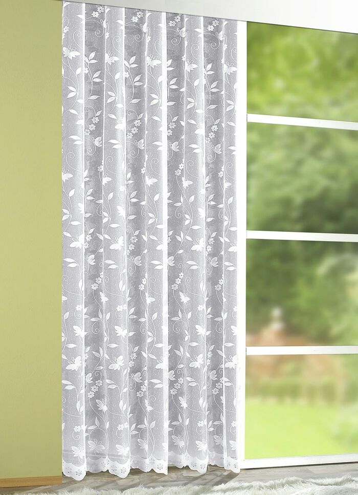 Gordijn met bloemen-guirlande 