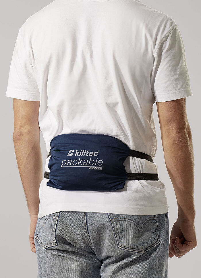 Functioneel herenjack van Killtec® met afneembare capuchon DONKERBLAUW