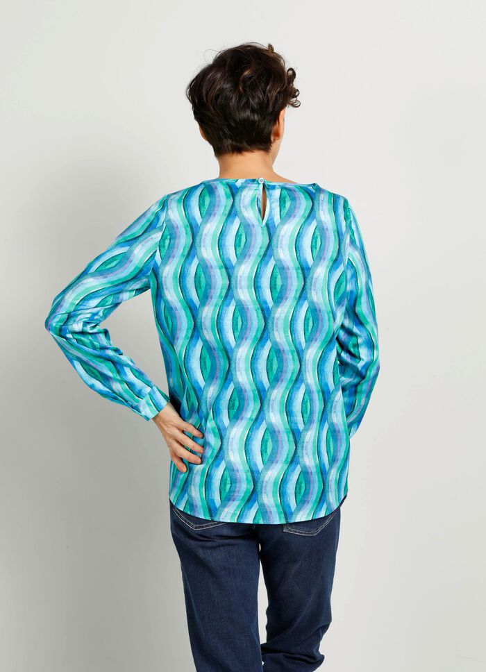Slip-on blouse met een harmonieus kleurenspel 