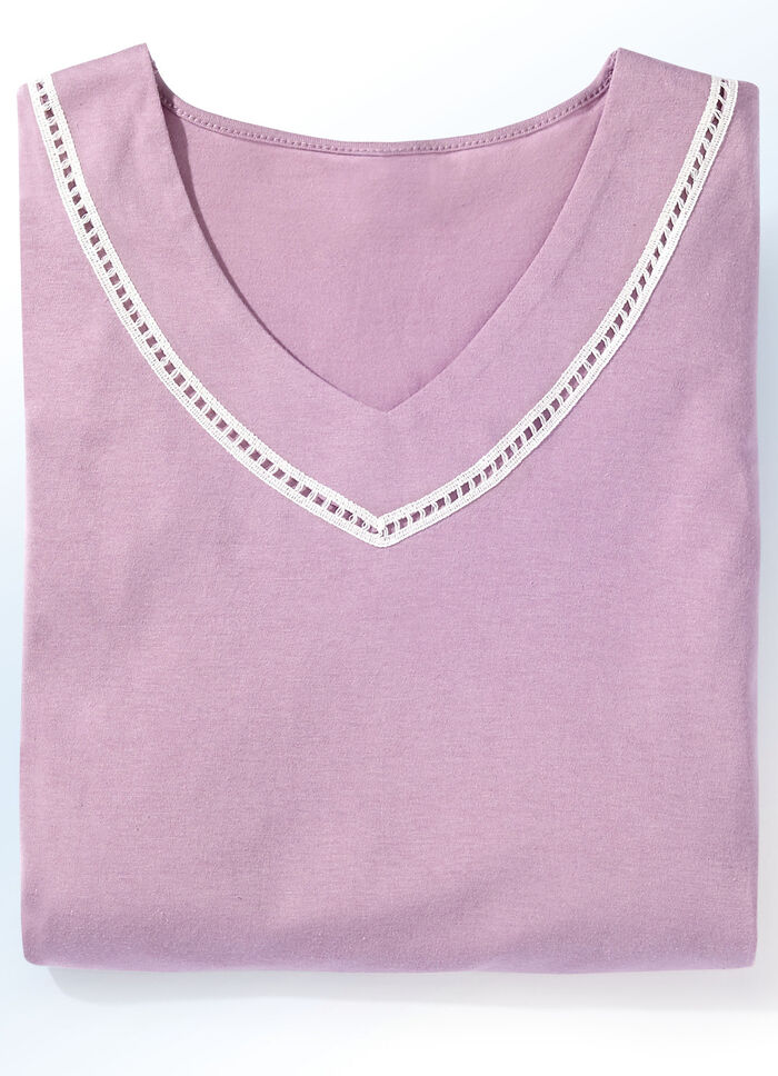 Set van twee nachthemden met kanten sierband 