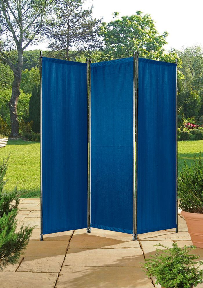 Scherm met stalen buizenframe BLAUW