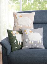 Kussenhoes met pluche applicatie 