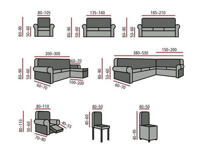 Comfortabele stretchhoezen GRIJS