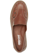 Gemini pantoffels gemaakt van rundnappaleer COGNAC