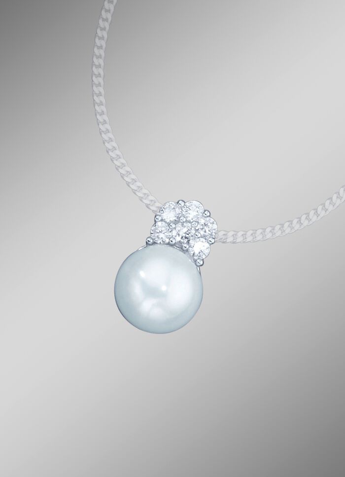 Massieve kettinghanger met zoetwaterparel 