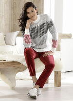 Corduroy broek in pull-on-stijl BORDEAUX