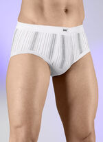 Vijfpack fijne ribslips 3X MARINE-BUNT, 2X WEISS-BUNT