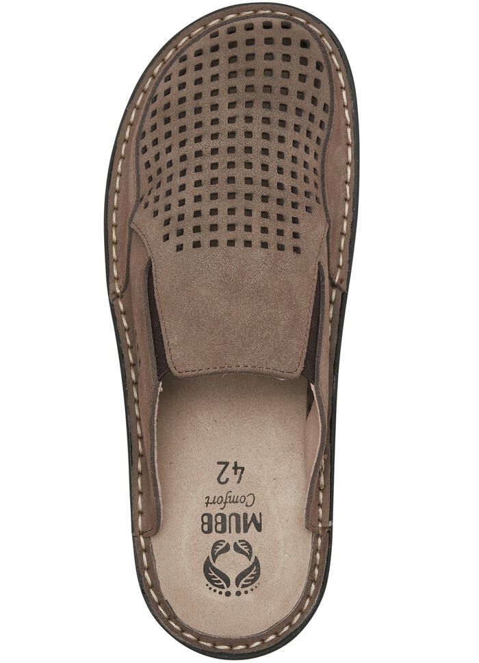 Mubb muiltjes met elastische banden aan de zijkanten NATUURBRUIN