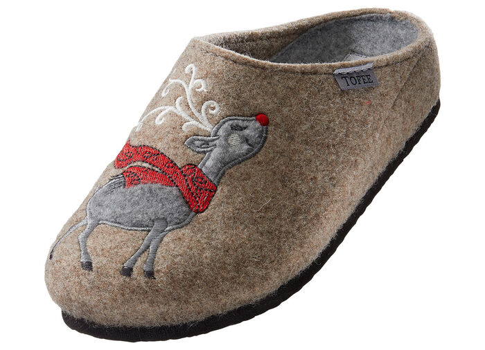 Pluizige, warme en gezellige pantoffels TAUPE