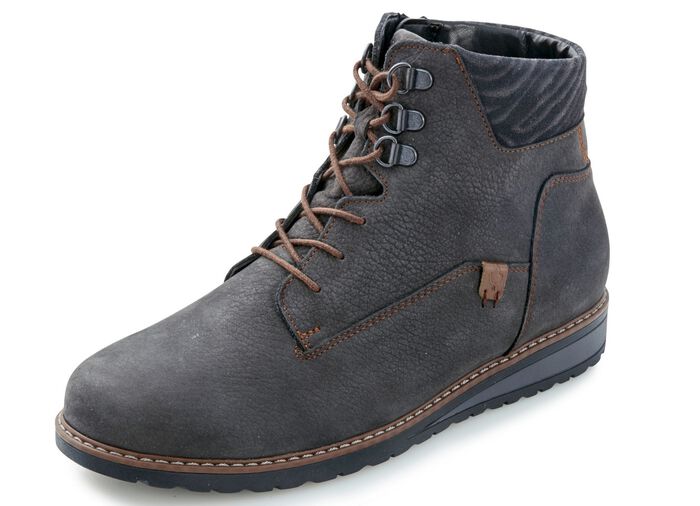 Waldl&auml;ufer veterlaarzen met warme voering van puur katoen STEENGRIJS