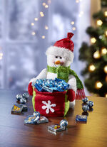 Sneeuwpop gevuld met chocolade 