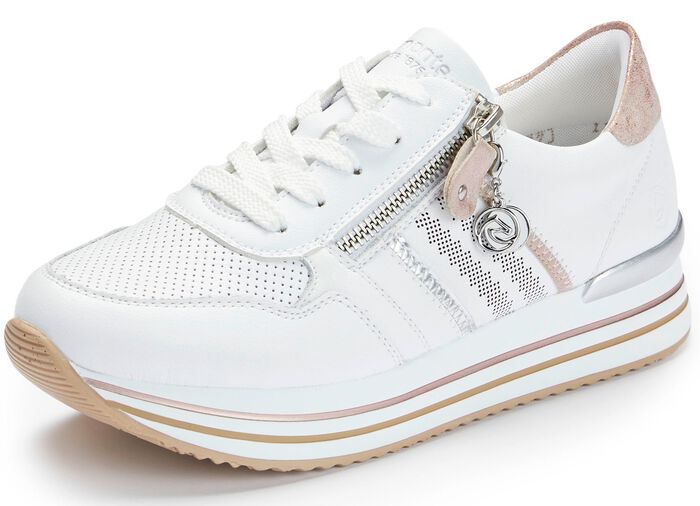 Remonte sneakers in een modieus design WIT-ROS&Eacute;GOUD