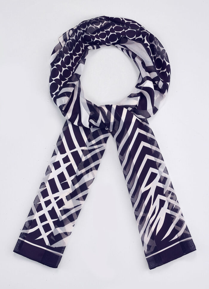 Sjaal met grafisch dessin 
