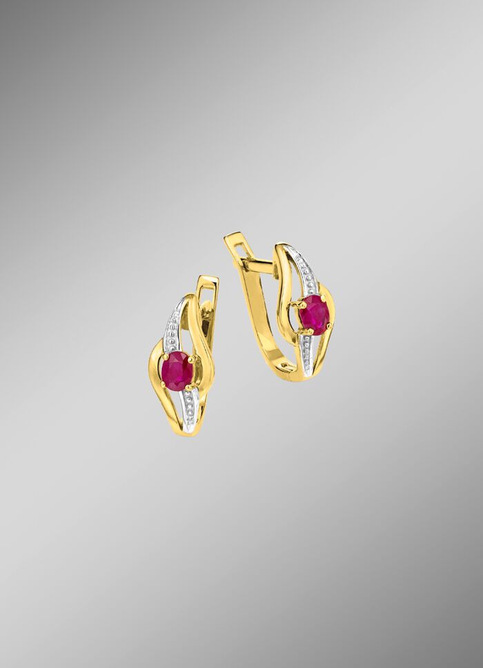 Oorbellen met robijn 