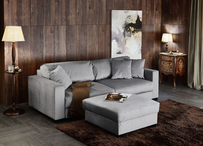 Slaapbank met comfortabele schuimvulling GRIJS