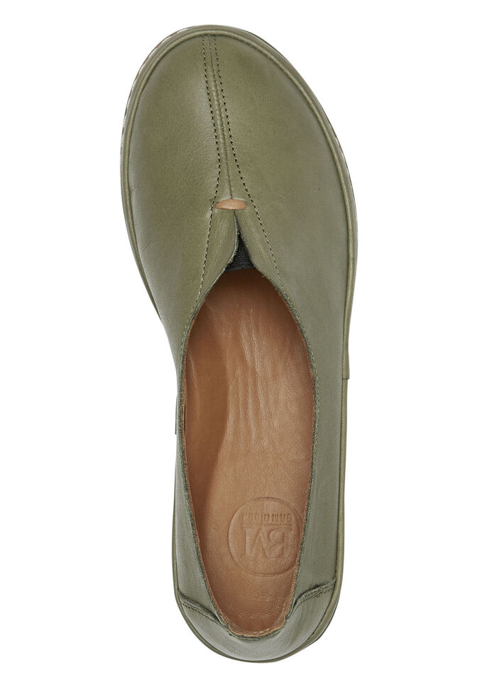 ELENA EDEN pantoffels van rundnappaleer KAKI