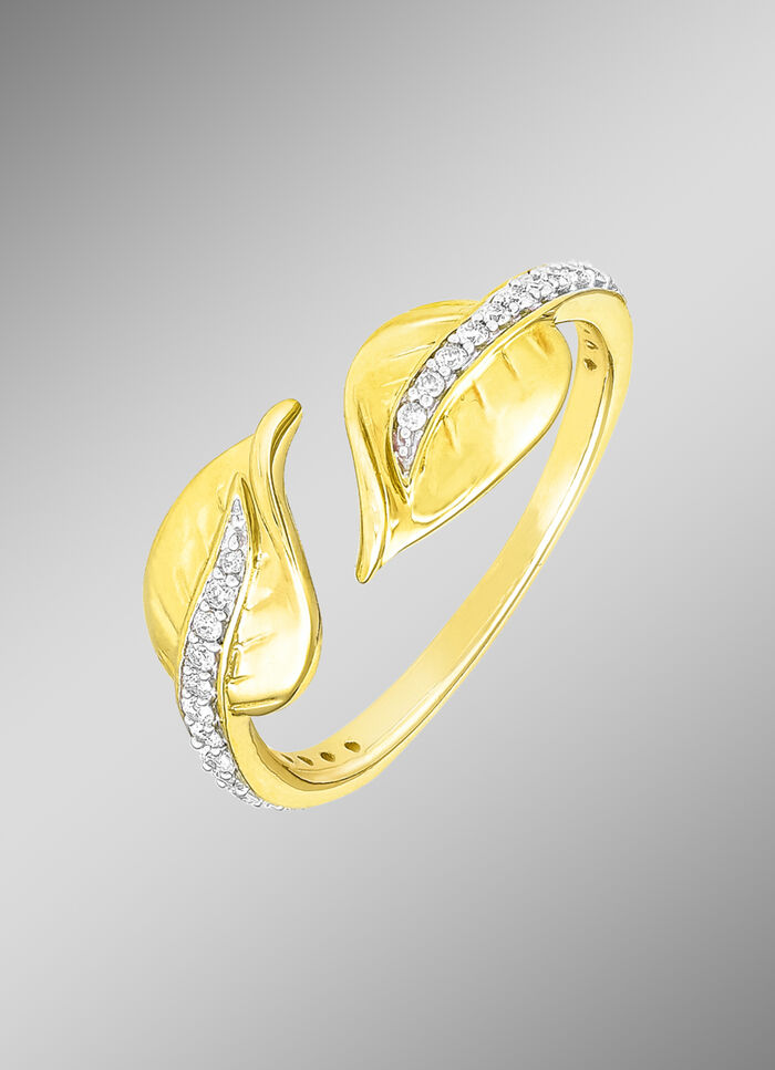 Ringblad met 28 briljant geslepen diamanten 