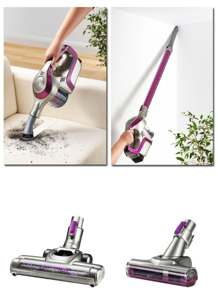 Oplaadbare handstofzuiger met cycloon-technologie. 