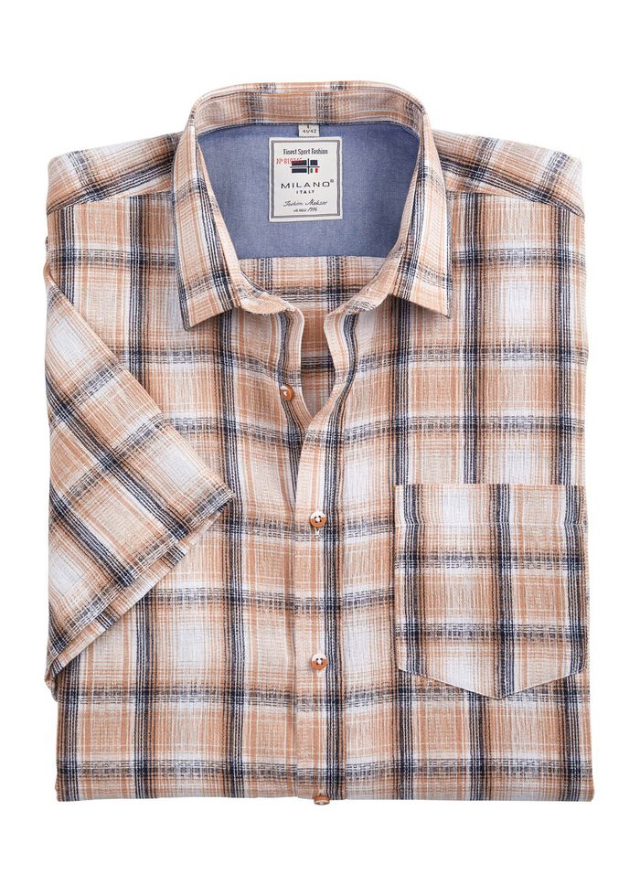 Geruit overhemd van "Milano Italy" in 3 kleuren BEIGE KARIERT
