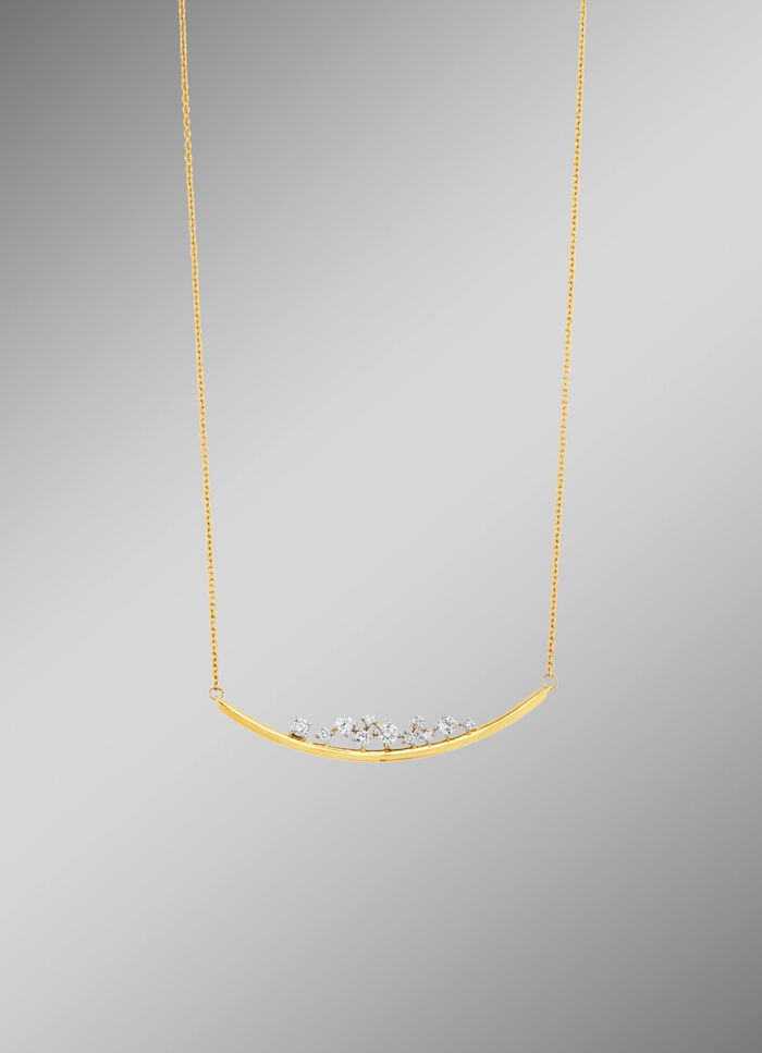 Aantrekkelijke ketting met 11 diamanten 