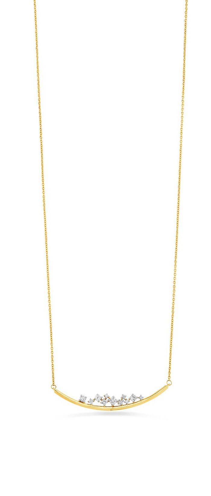 Aantrekkelijke ketting met 11 diamanten 