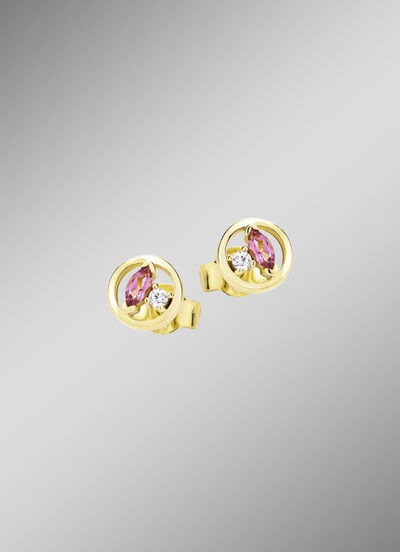 Oorstekers met edelstenen en synthetische zirkonia 