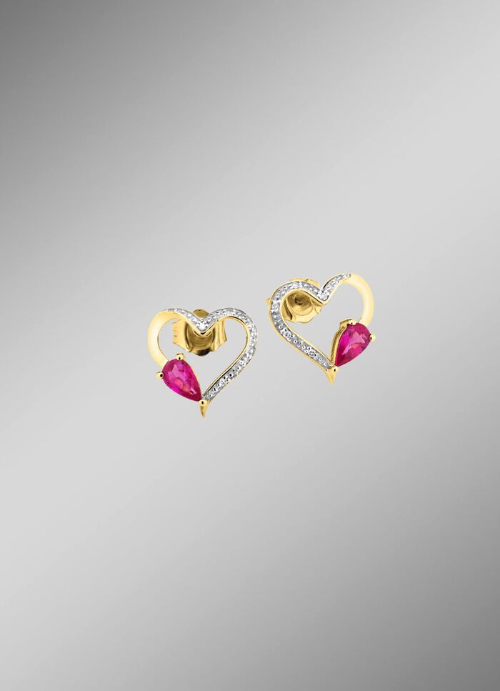 Delicate schittering: oorbellen met echte robijn 