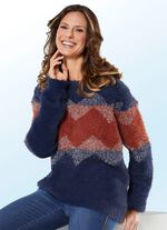 Trui van gezellig effectgaren met glitteraccenten 