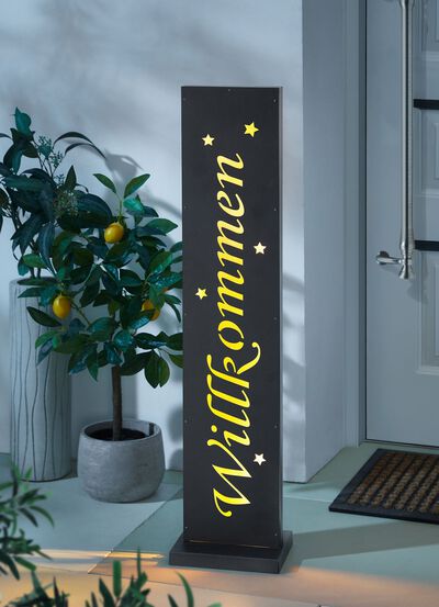 LED-zuil "Welkom" van metaal 