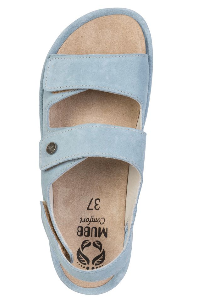 Mubb, comfortabele damessandalen, breedte H, met uitneembaar voetbed BLEU