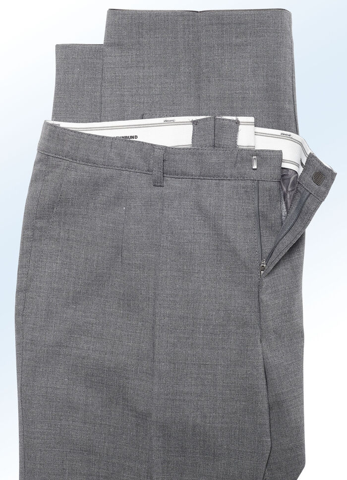Broek "Klaus Models" in 4 kleuren MIDDELGRIJS GEMÊLEERD