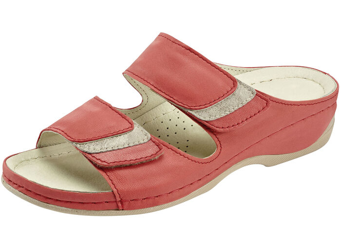 ELENA EDEN muiltjes met contrasterende inzetstukken LICHTROOD