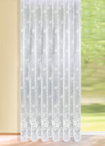 Prachtige lange vitrage met bloesemdessin 