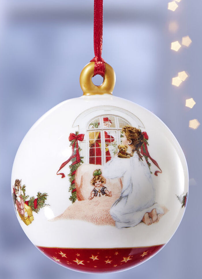 Porseleinen jaarboomdecoratie 2022 van Villeroy &amp; Boch WIT-ROOD