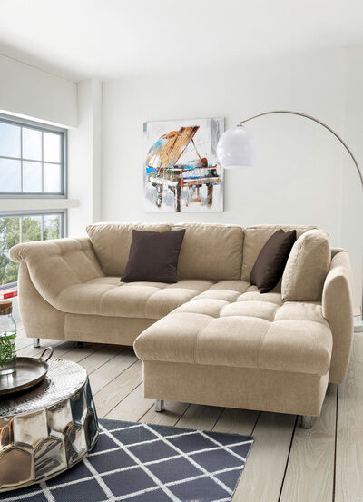 Hoekbank met decoratiekussen 