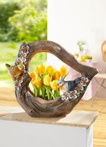 Hartvormige plantenschaal in houtlook 