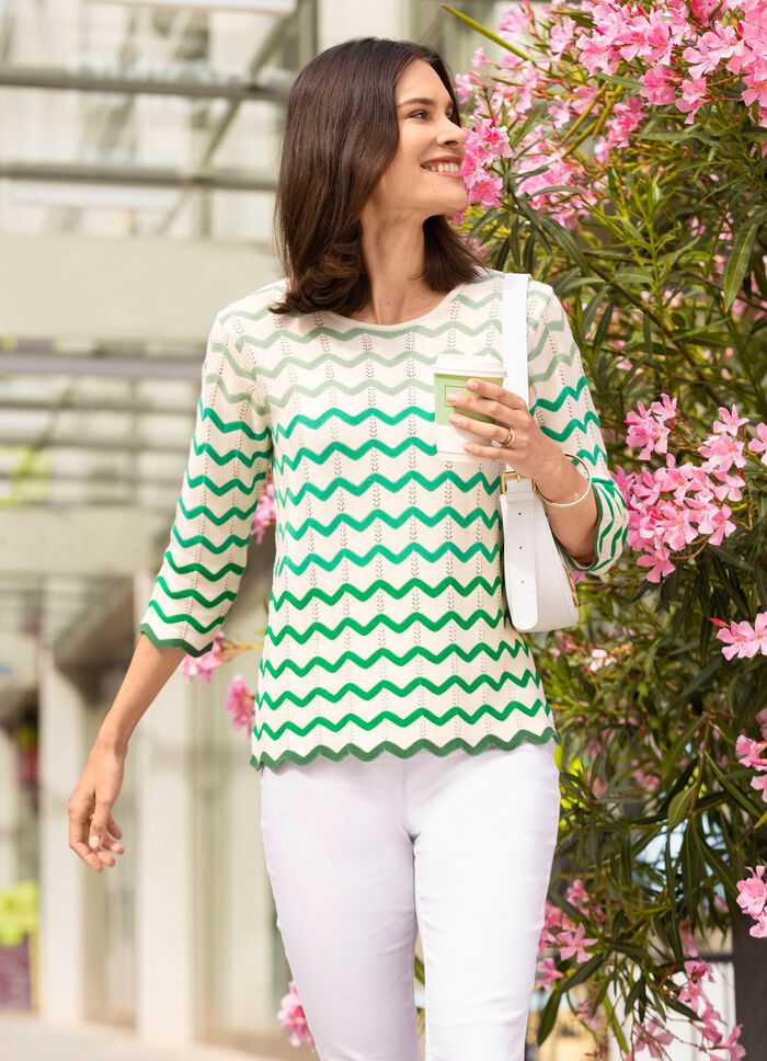 Trui met golvende strepen 