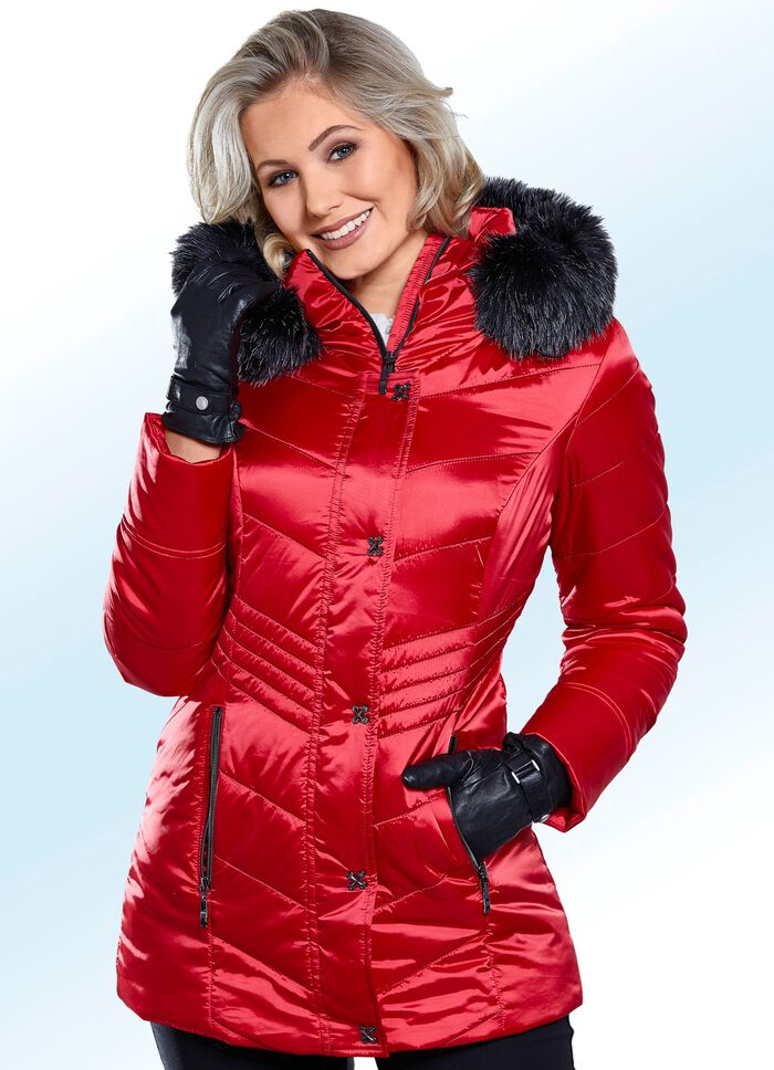 Jas met kunstbontkraag 