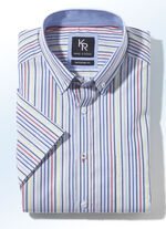 "King's Road" shirt in 4 kleuren LICHTBLAUW-KLEURRIJK GESTREEPT