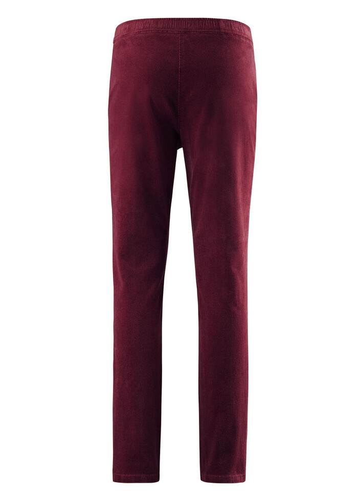 Corduroy broek in pull-on-stijl BORDEAUX