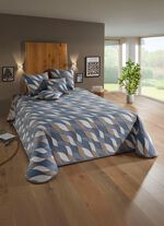 Bedsprei en kussenslopen in jacquardkwaliteit BLAU