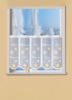 Handgekleurd kort gordijn met doortrekstang 