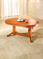 Gedeeltelijk massieve salontafel met gedraaid onderstel KERSENBOOM